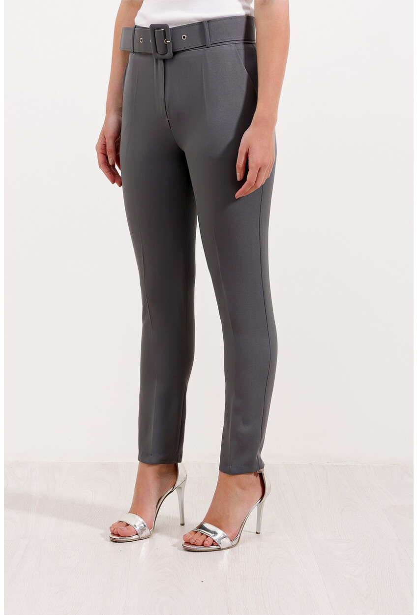 6648 Fabric Pants With Belt