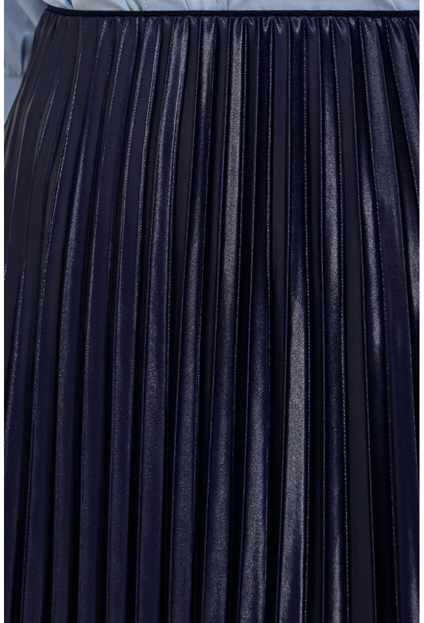 8009 Pleated Skirt With Leather-Look