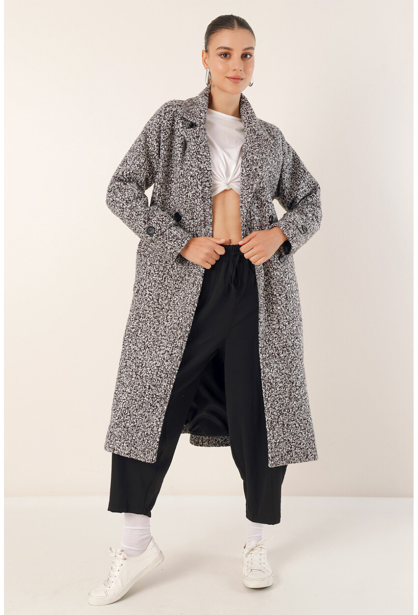 9120 Double-Breasted Boucle Coat