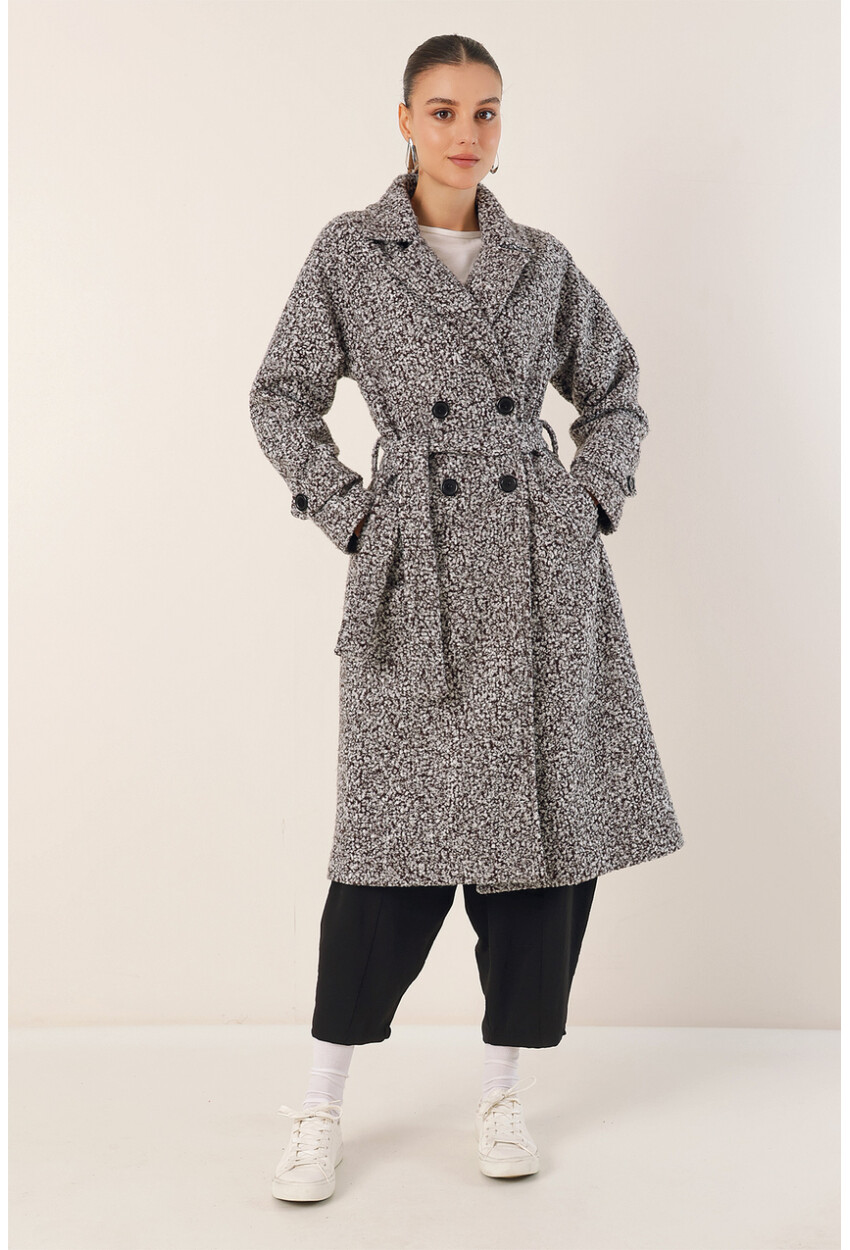 9120 Double-Breasted Boucle Coat