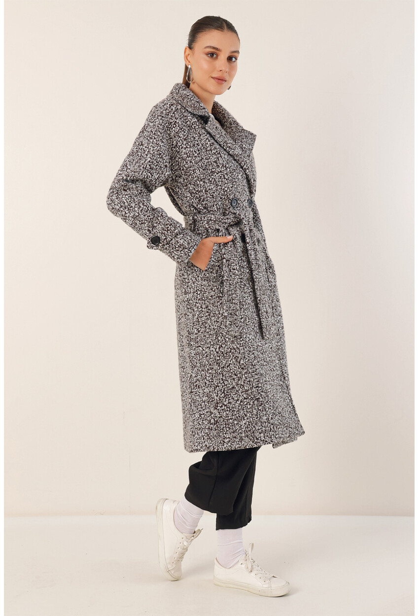9120 Double-Breasted Boucle Coat