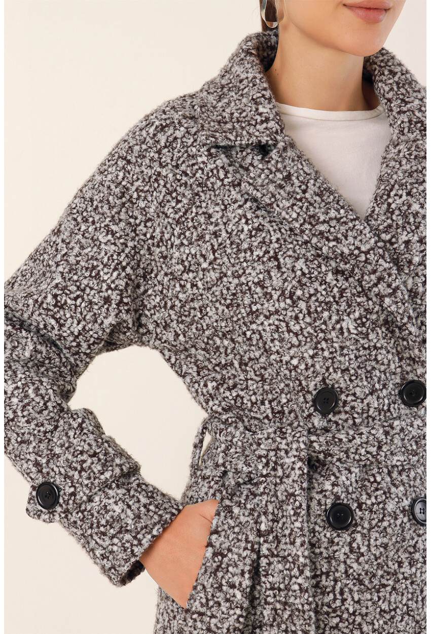 9120 Double-Breasted Boucle Coat