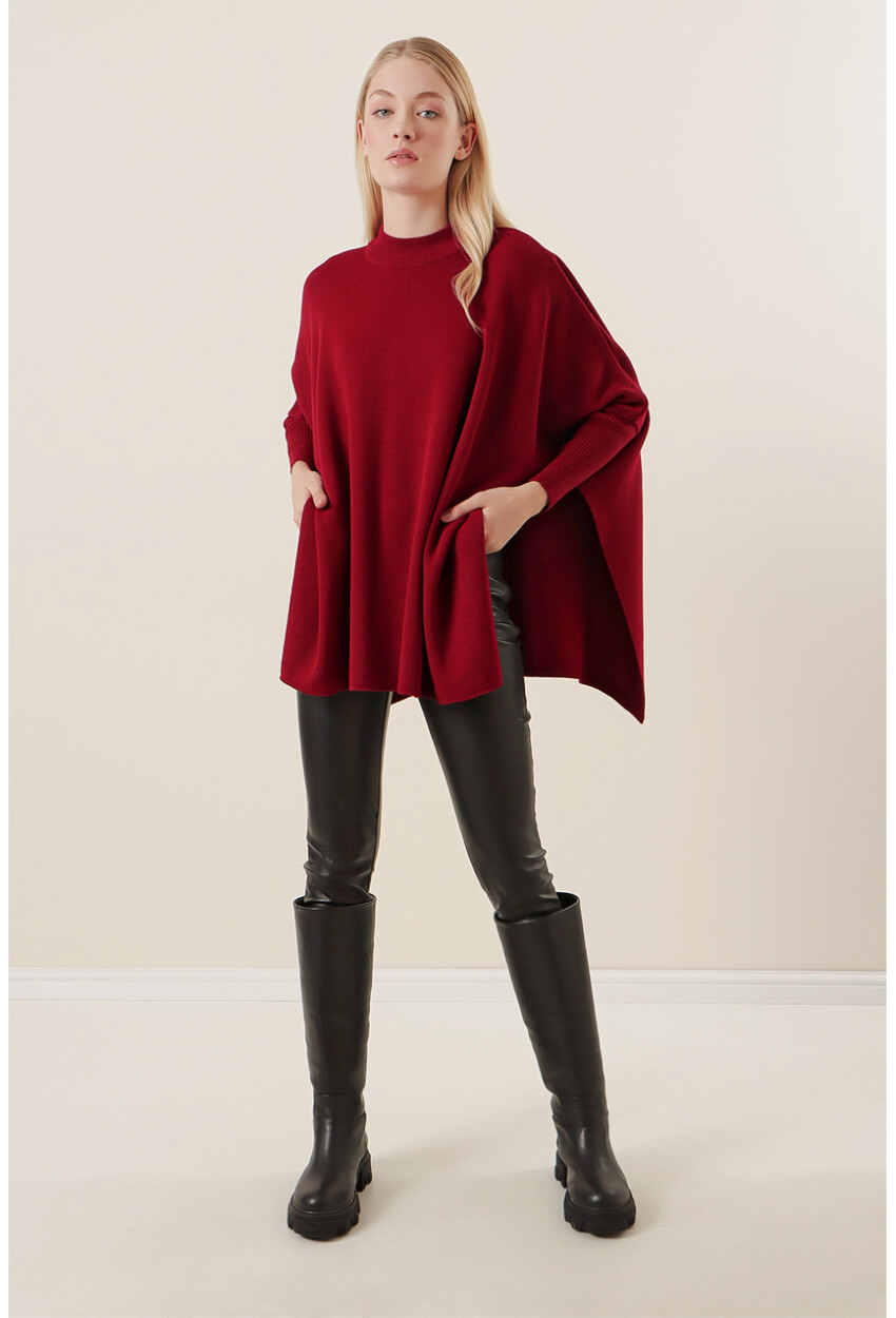 15783 Split Poncho Sweater