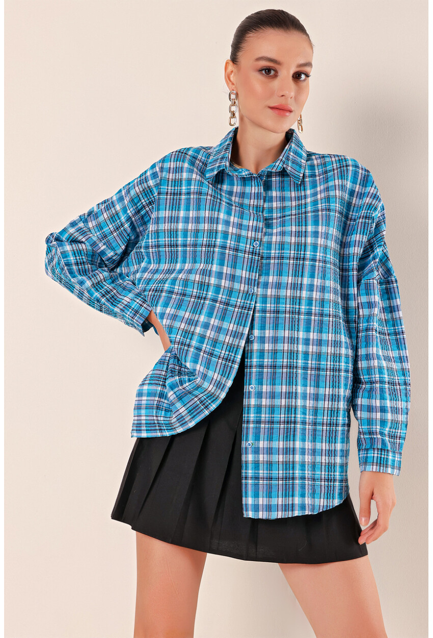 3900 Oversize Uzun Basic Gömlek