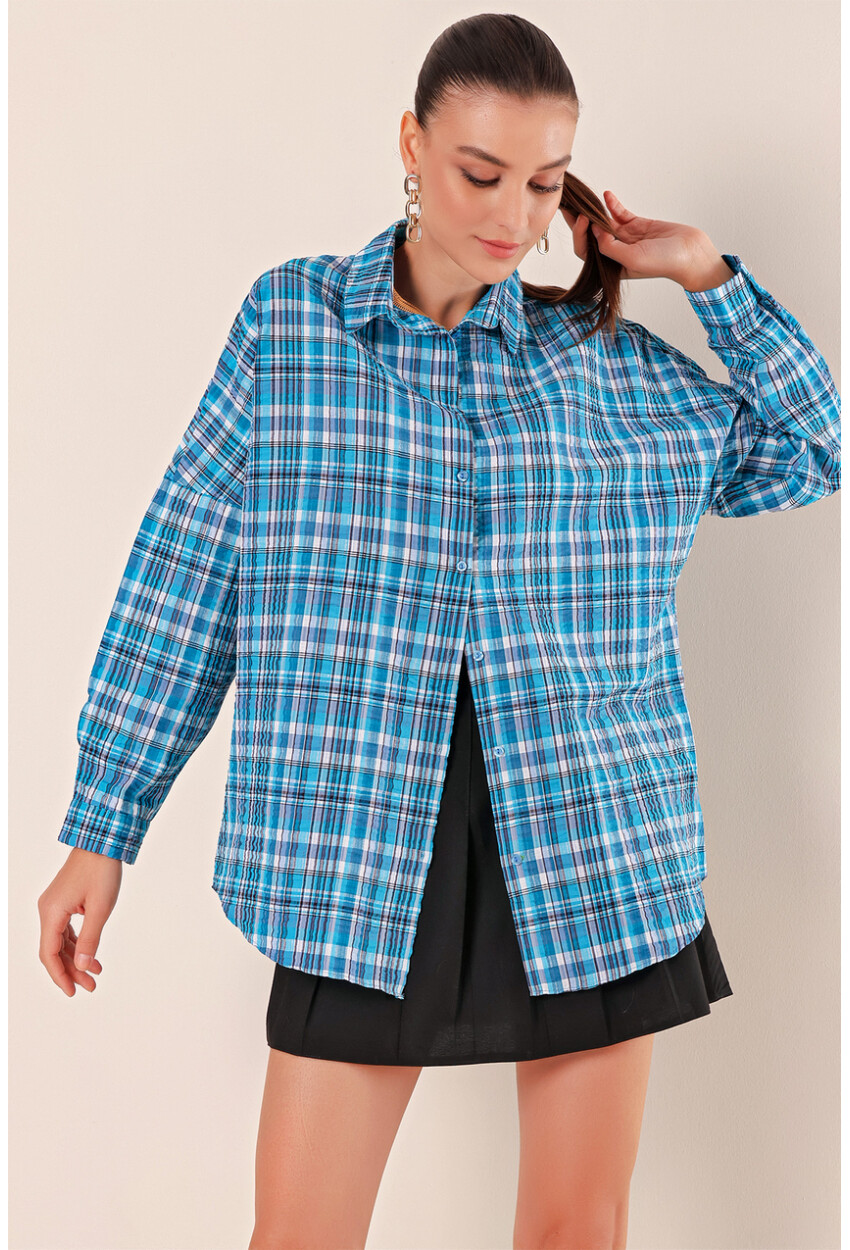 3900 Oversize Uzun Basic Gömlek