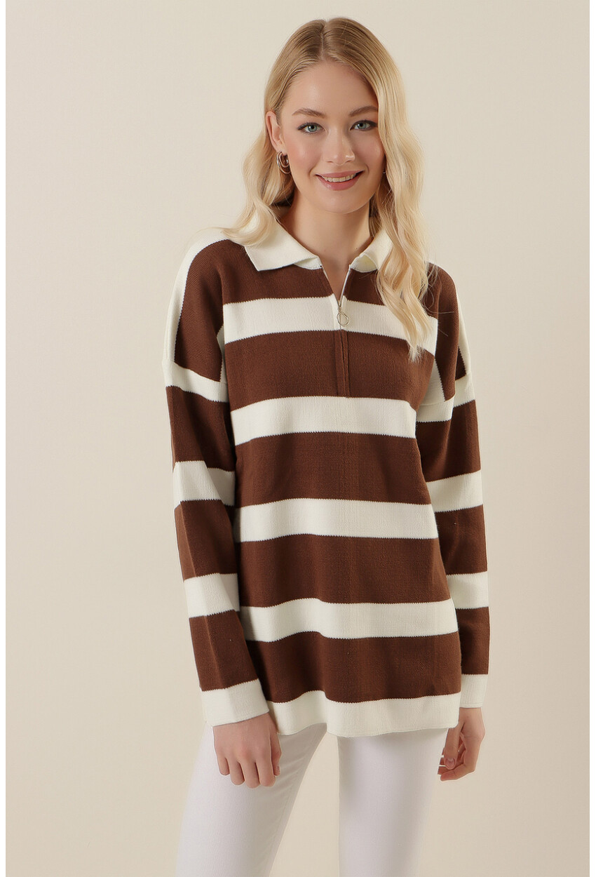 4512 Striped Oversized Sweater