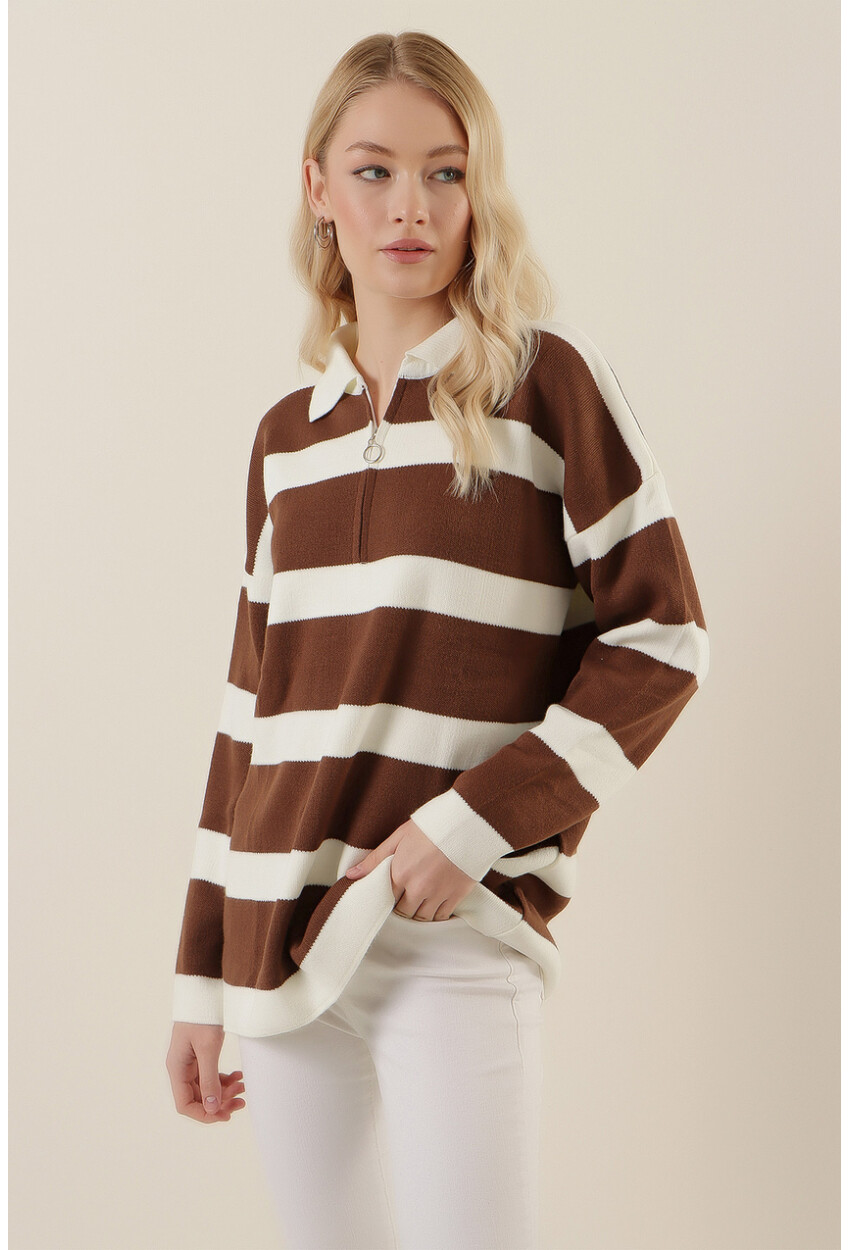 4512 Striped Oversized Sweater