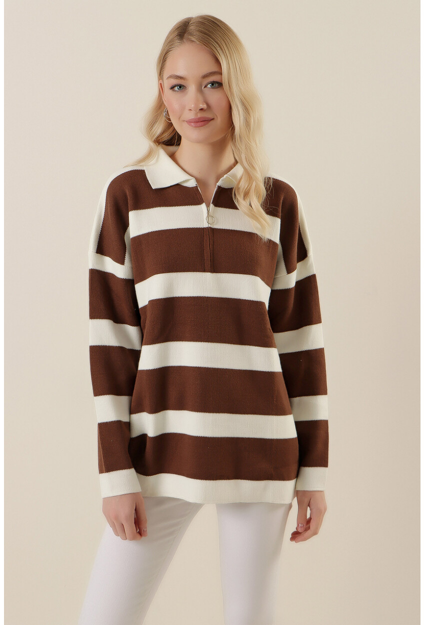 4512 Striped Oversized Sweater