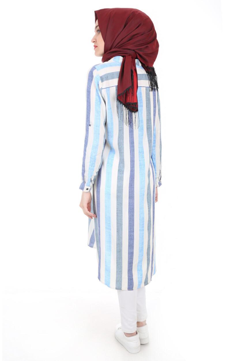 5646 Çizgili Tesettür Tunik