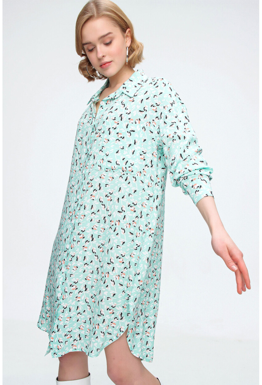 5813 Floral Single Pocket Oversized Tunic