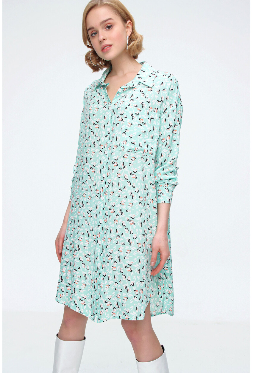 5813 Floral Single Pocket Oversized Tunic