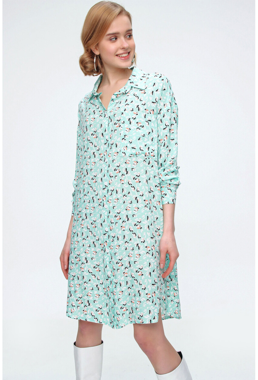 5813 Floral Single Pocket Oversized Tunic