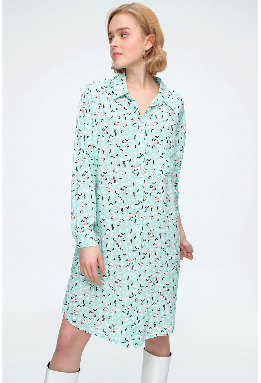 5813 Floral Single Pocket Oversized Tunic