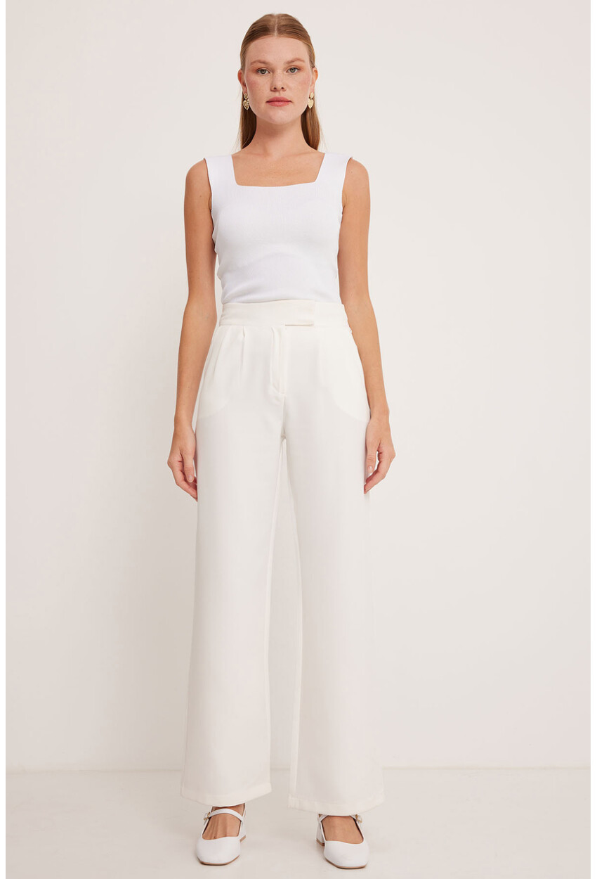 6612 High-Waist Fabric Pants