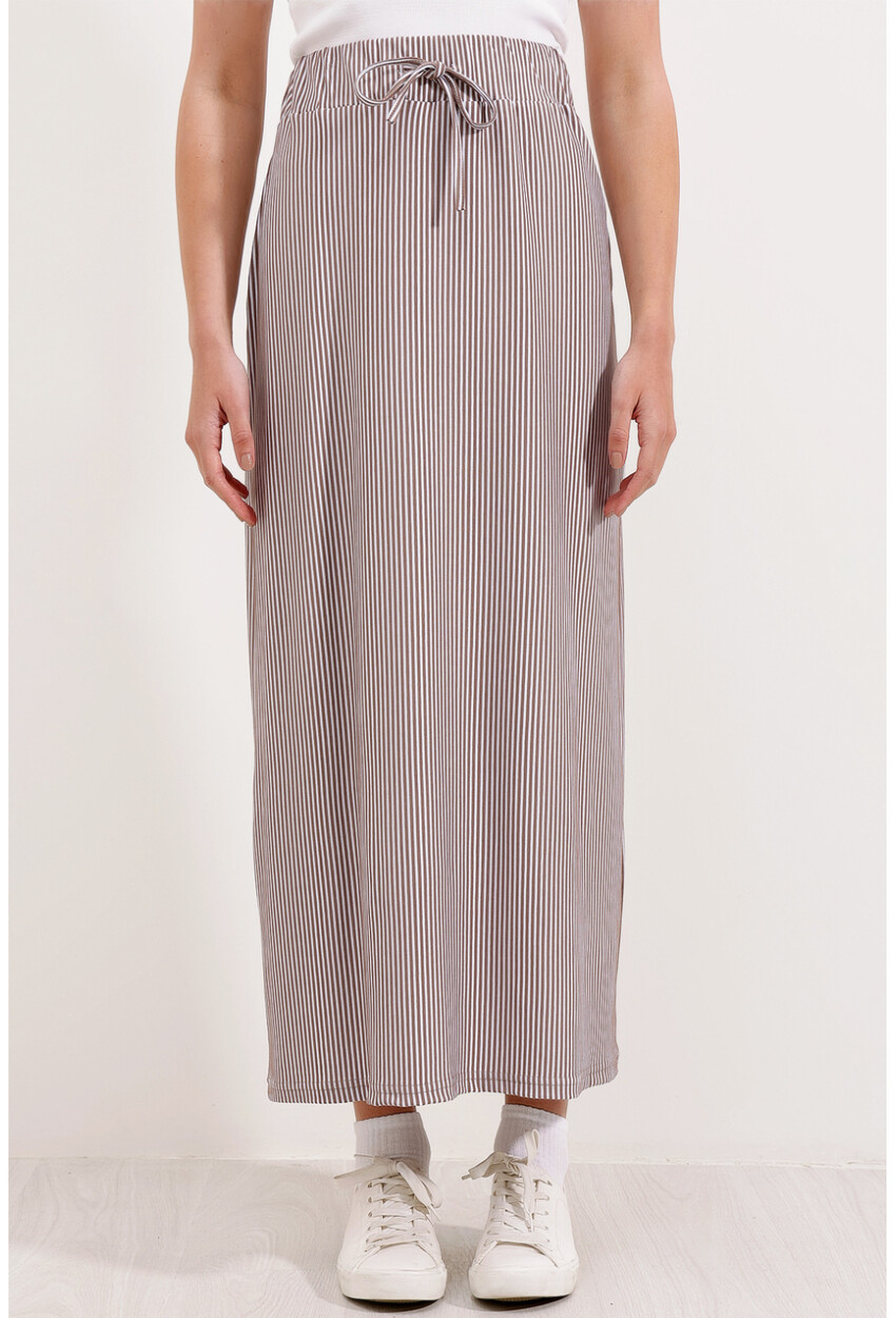 8006 Striped Long Skirt