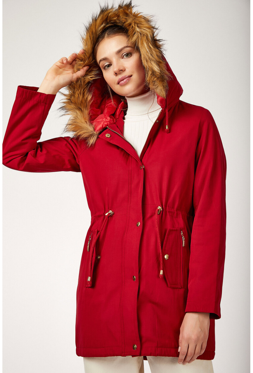 9064 Fur Hooded Coat