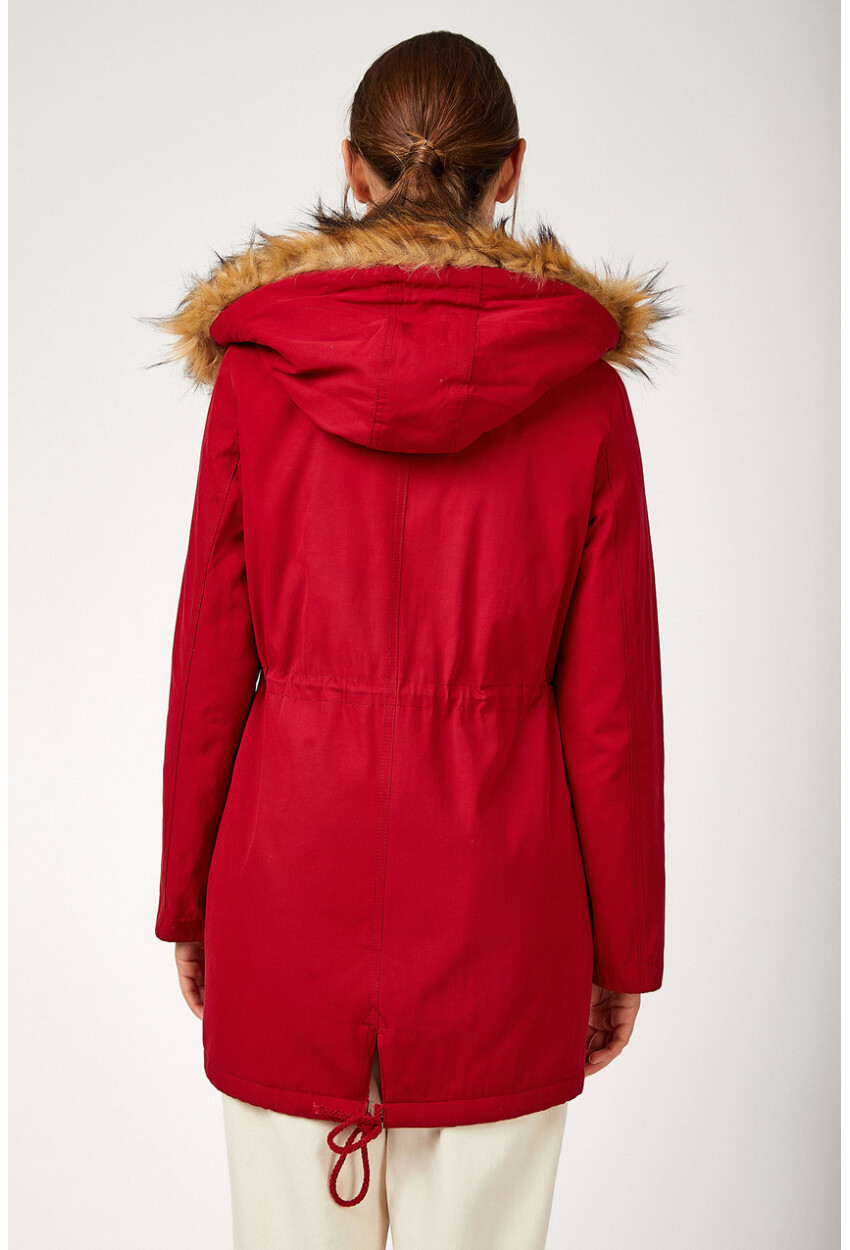 9064 Fur Hooded Coat