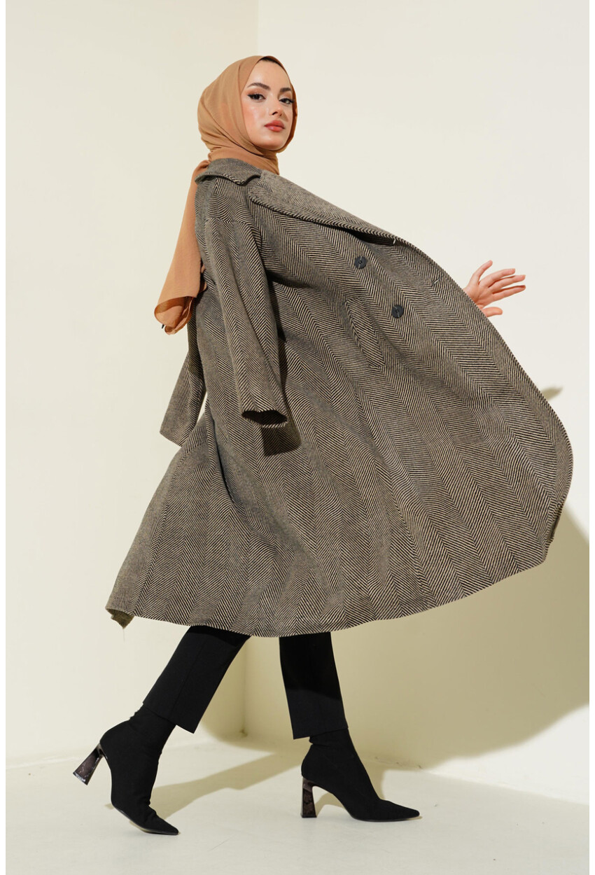 9113 Oversized Wide Fit Wool Long Coat