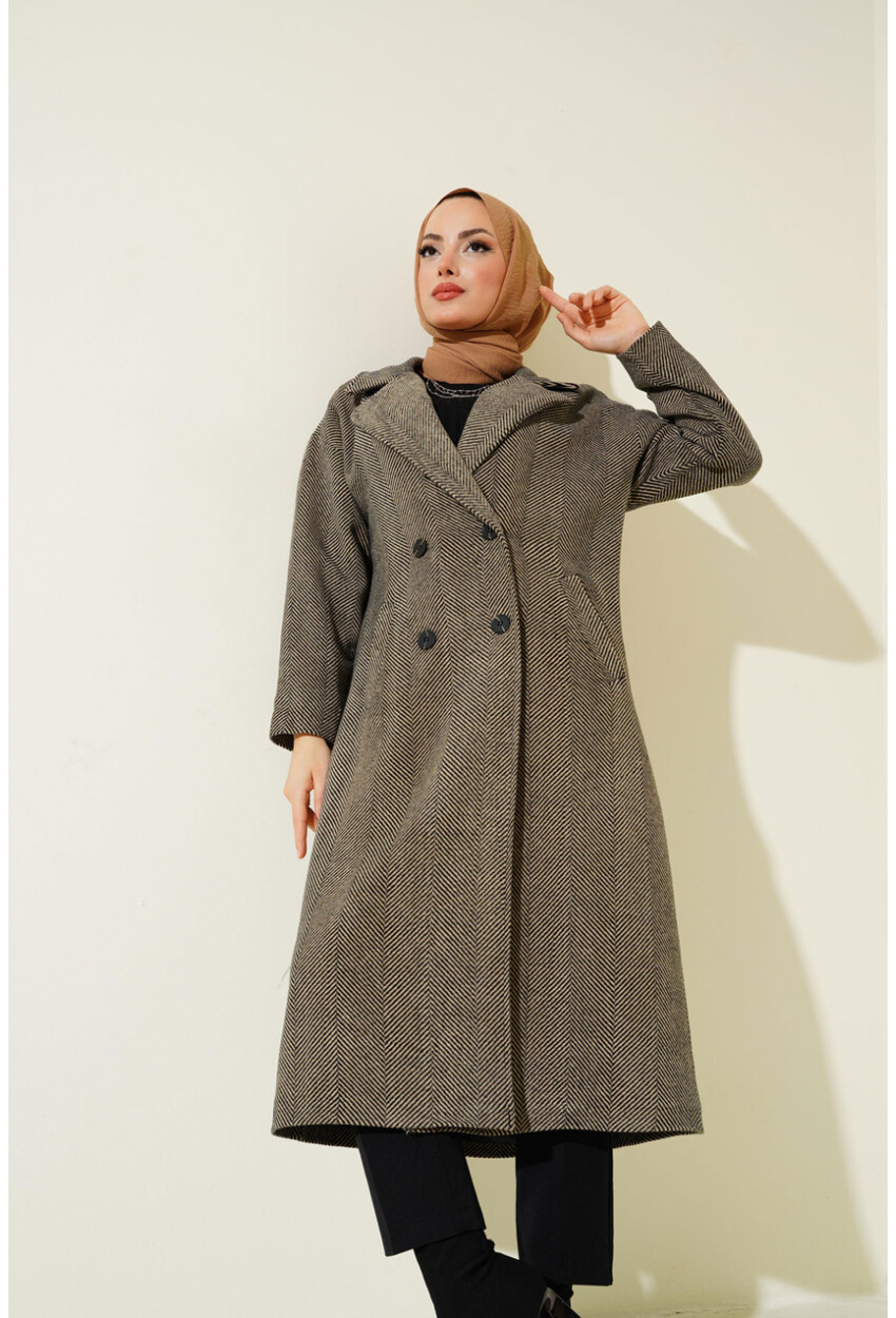 9113 Oversized Wide Fit Wool Long Coat