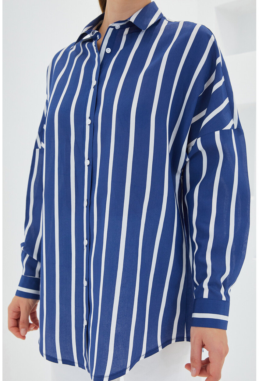 3900 Oversize Uzun Basic Gömlek