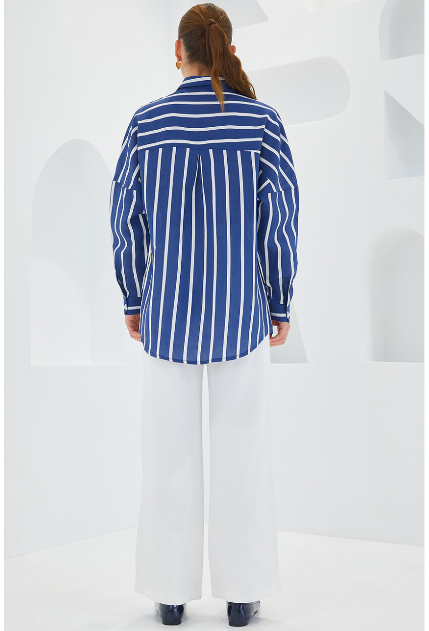 3900 Oversize Uzun Basic Gömlek