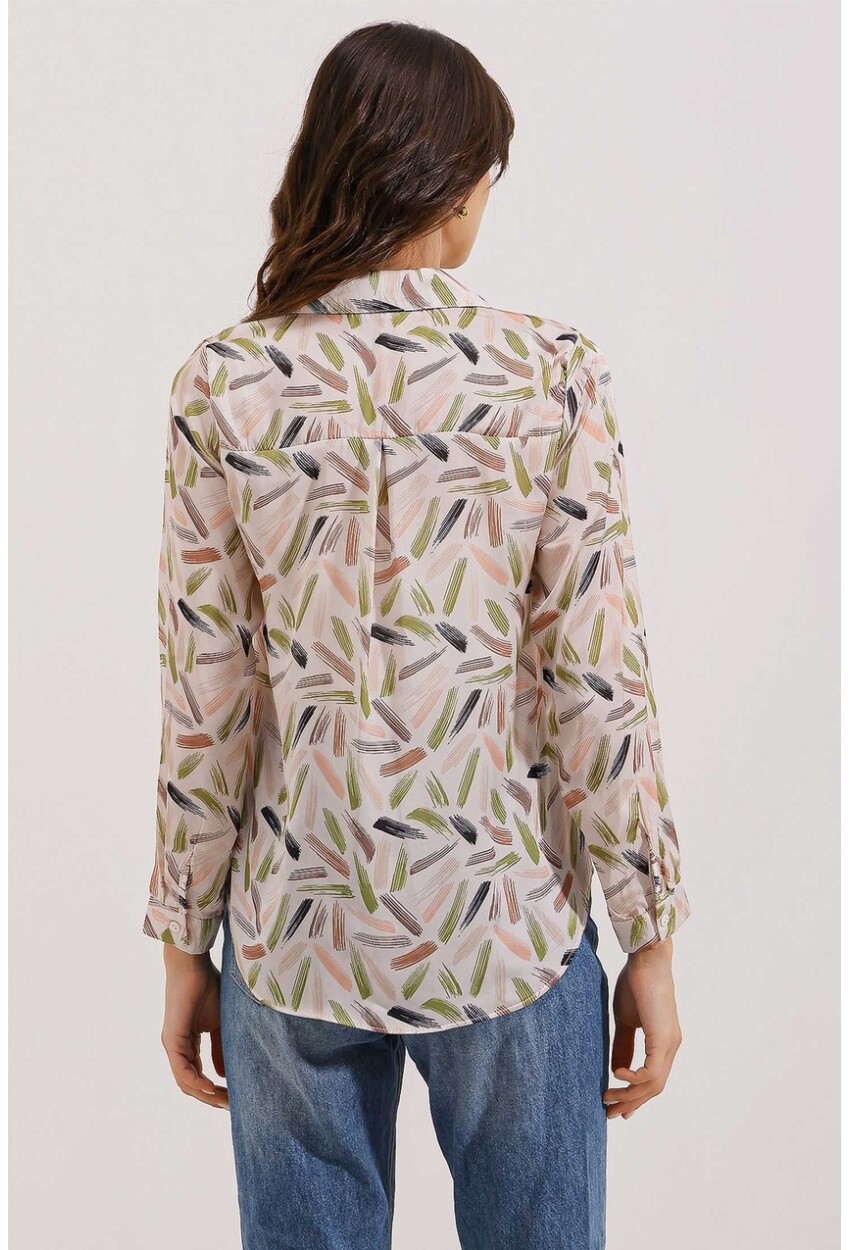 3964 Light Draped Satin Shirt