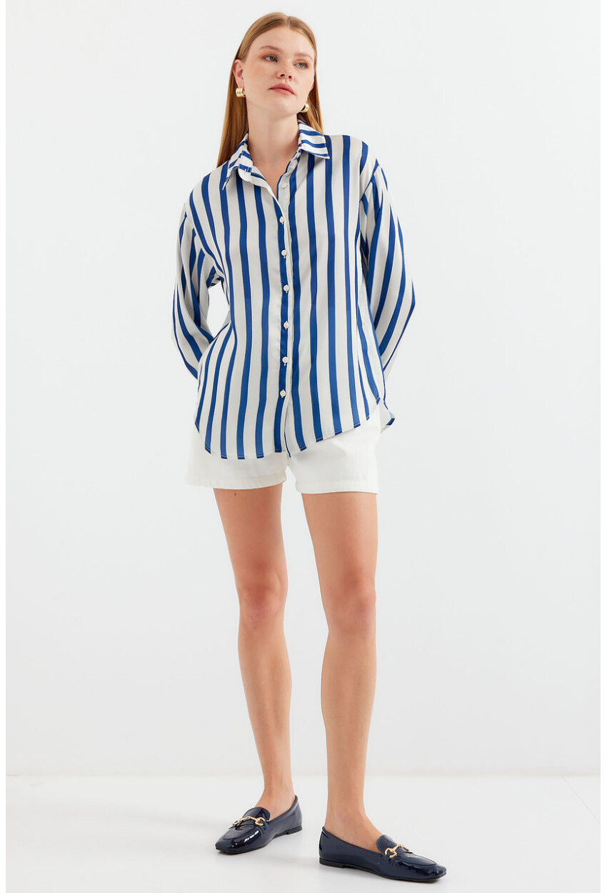 3964 Light Draped Satin Shirt