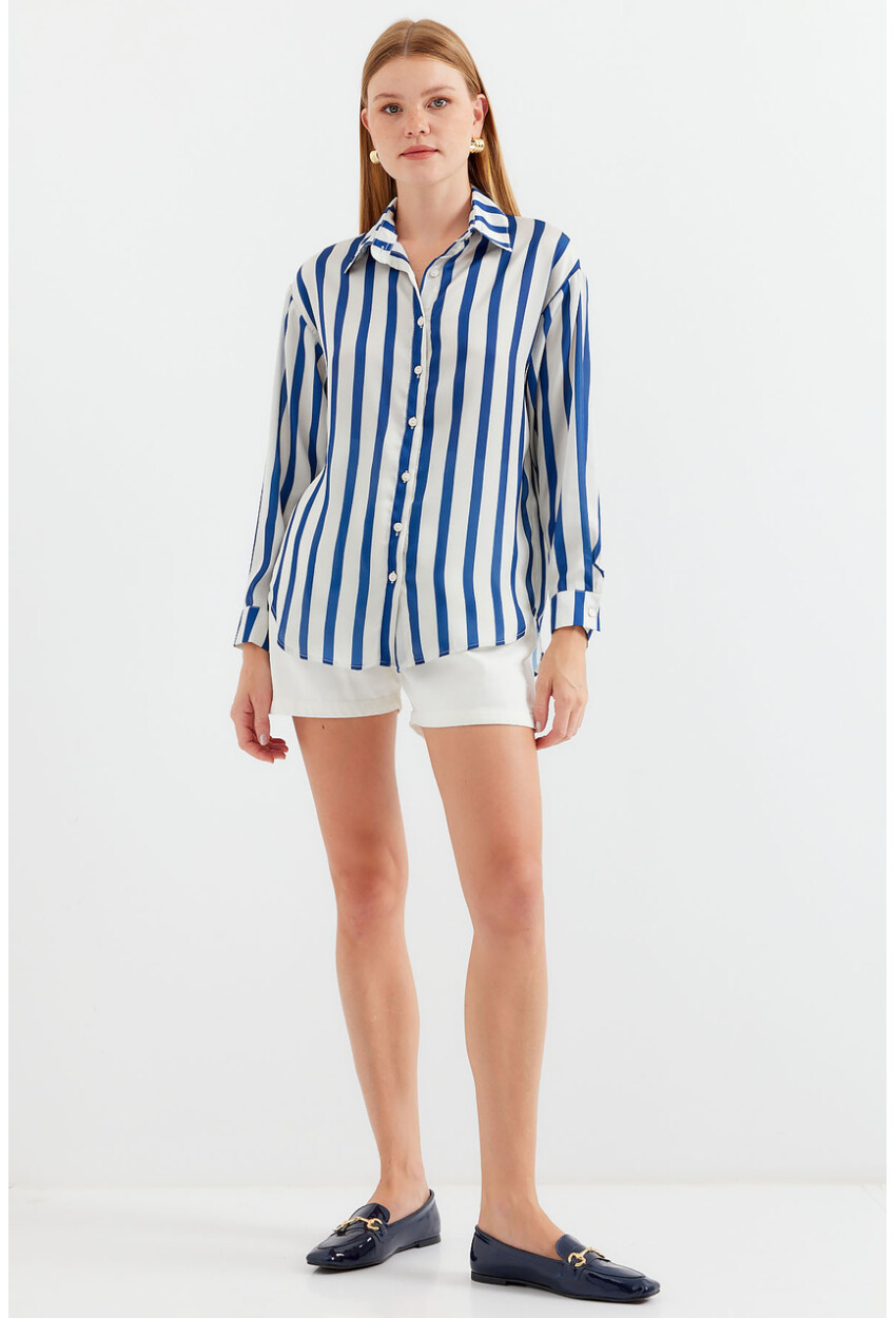 3964 Light Draped Satin Shirt