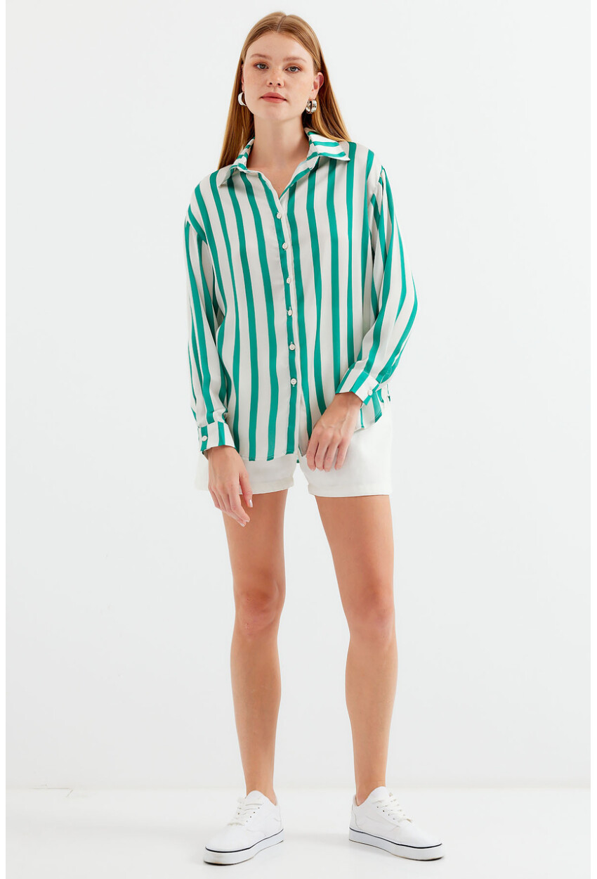 3964 Light Draped Satin Shirt