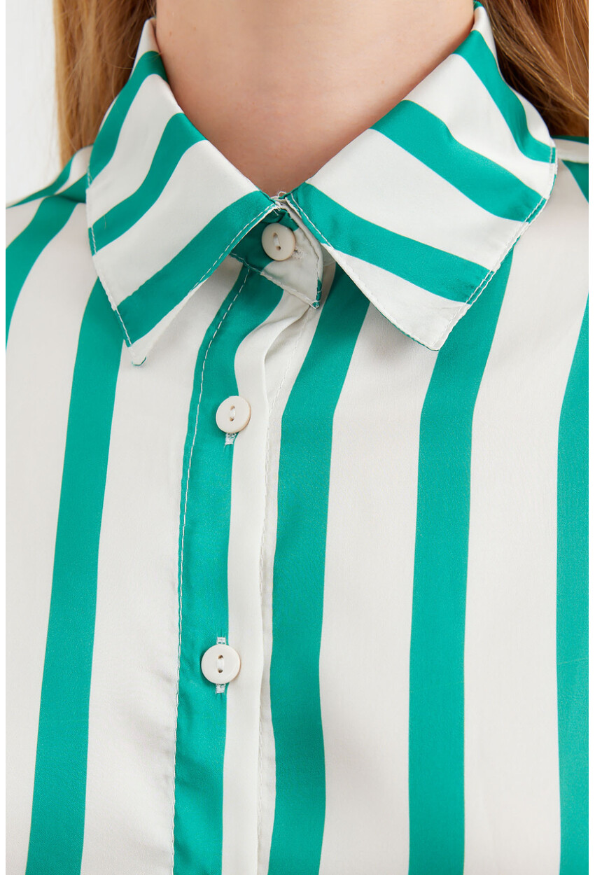 3964 Light Draped Satin Shirt