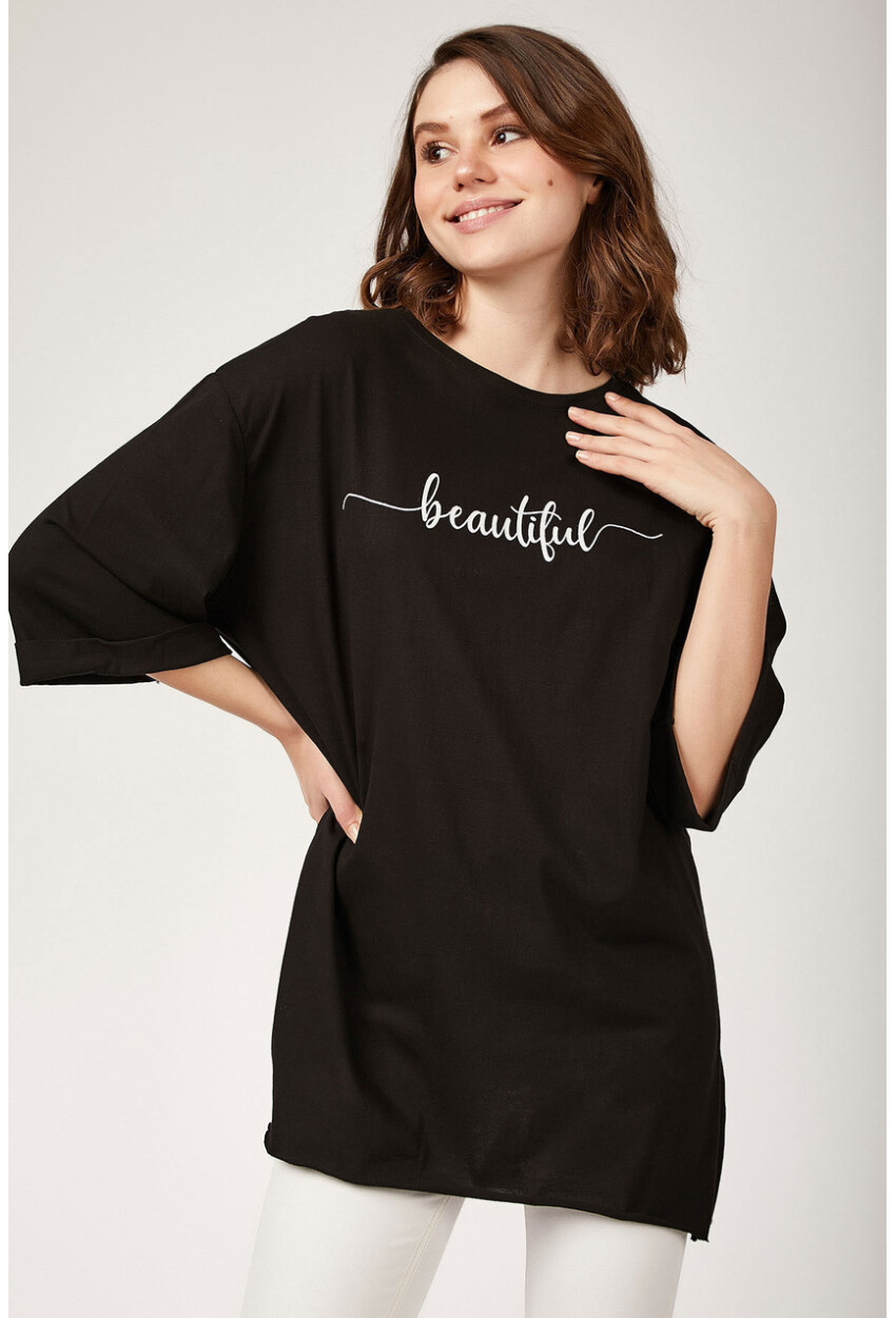 4157 Beautiful Yazılı T-Shirt
