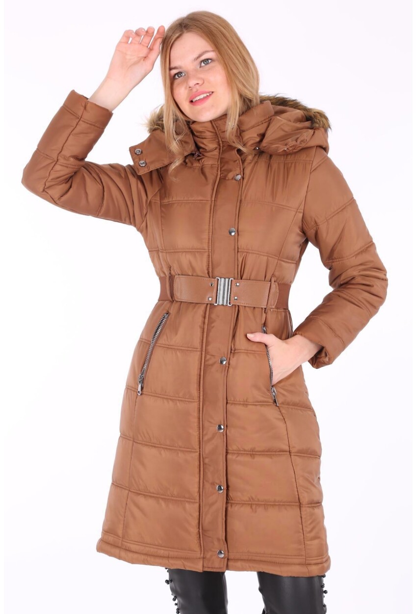 5081 Belted Puffer Coat