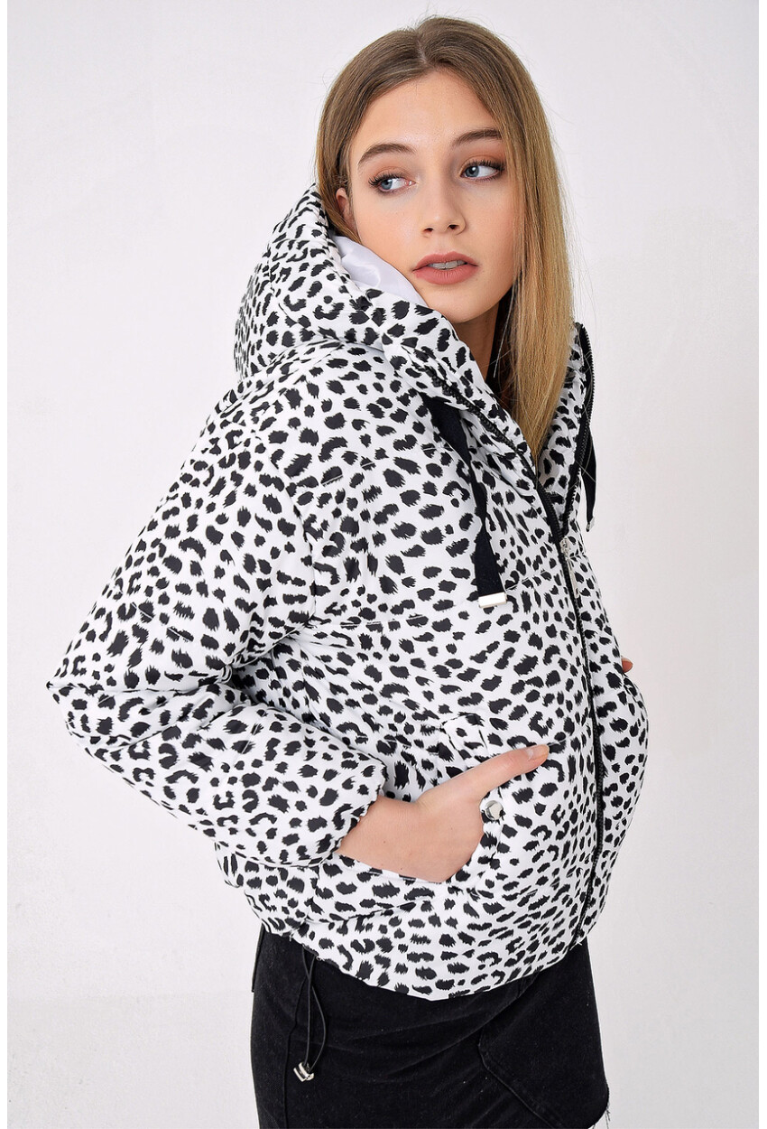5125 Patterned Puffer Coat