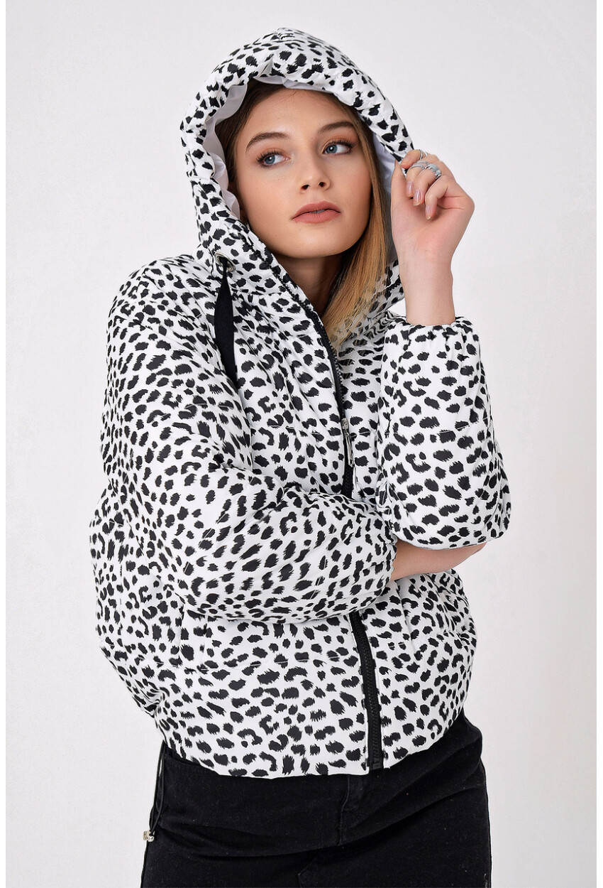 5125 Patterned Puffer Coat
