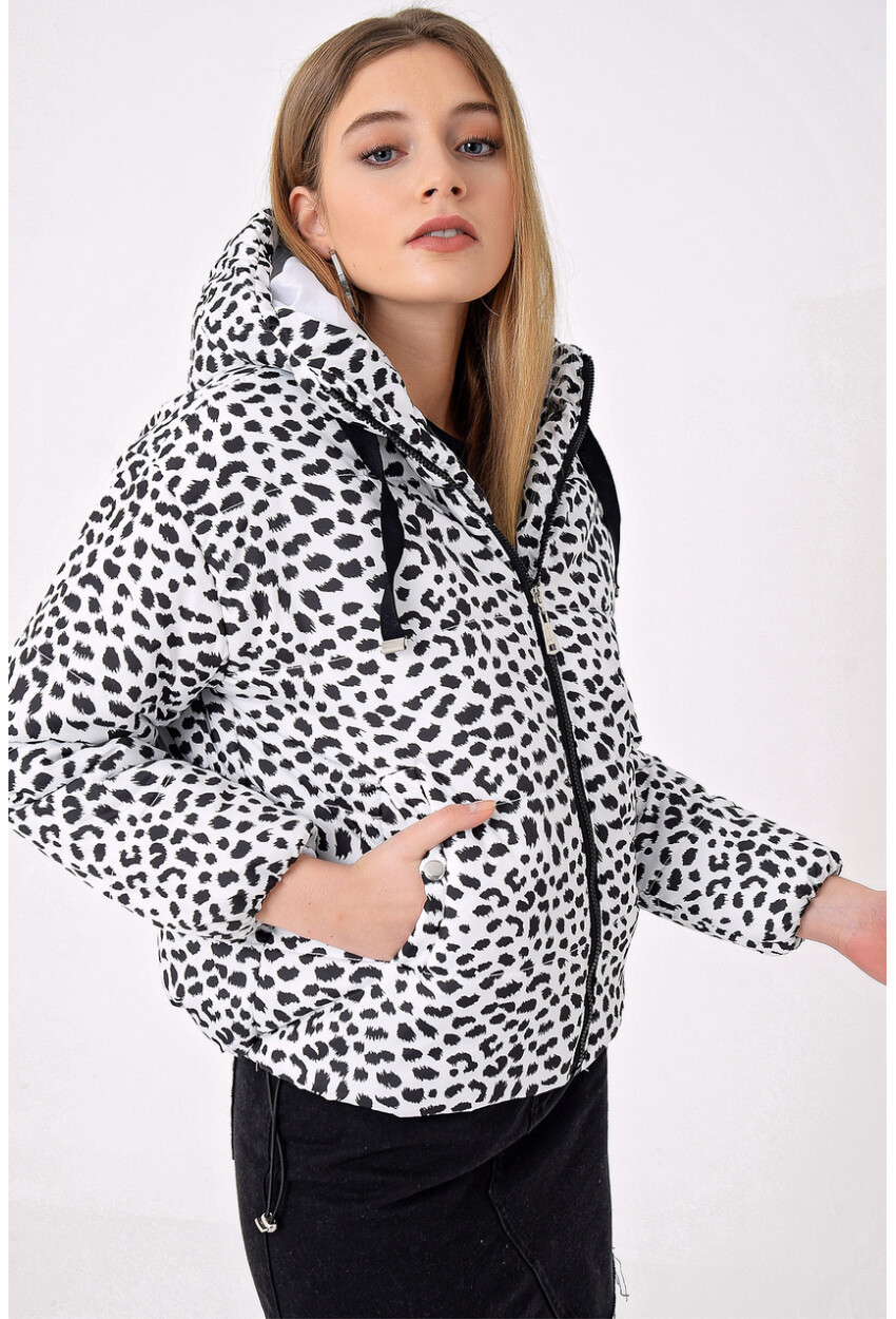 5125 Patterned Puffer Coat