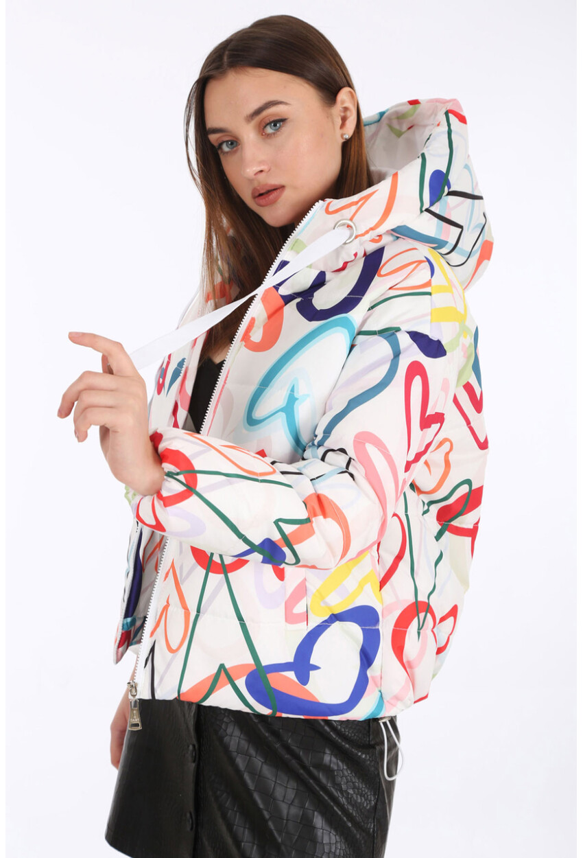 5125 Patterned Puffer Coat