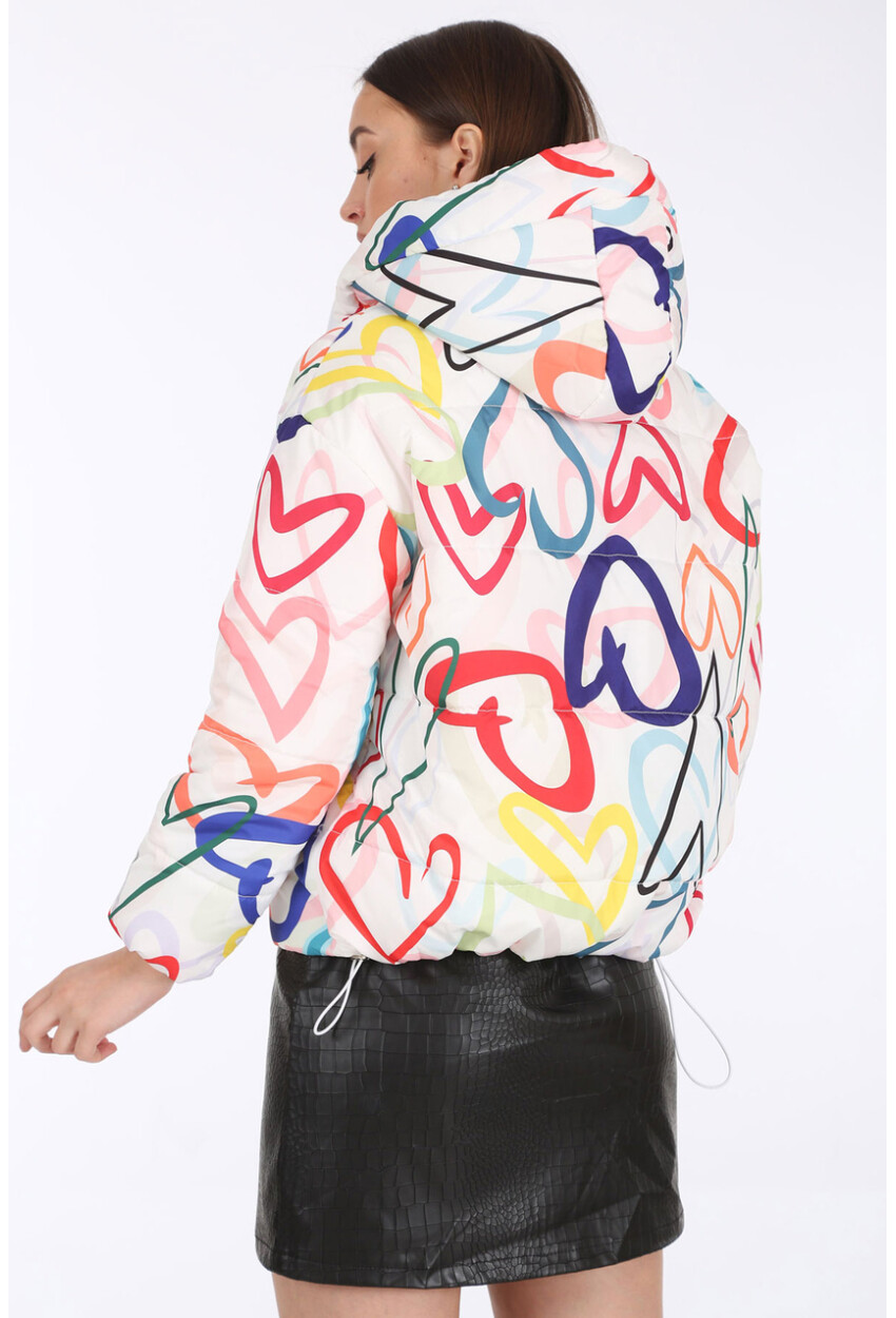 5125 Patterned Puffer Coat