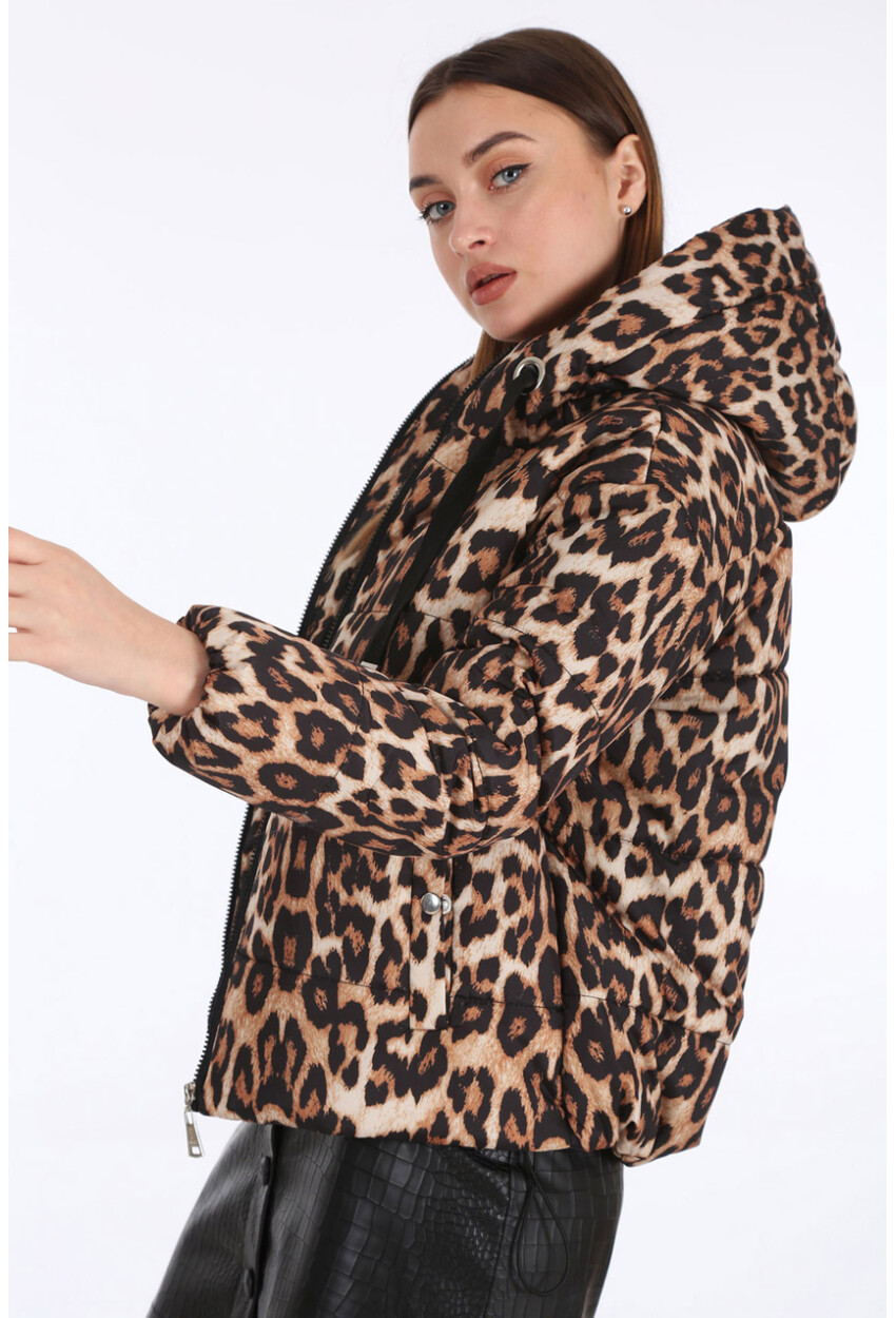 5125 Patterned Puffer Coat
