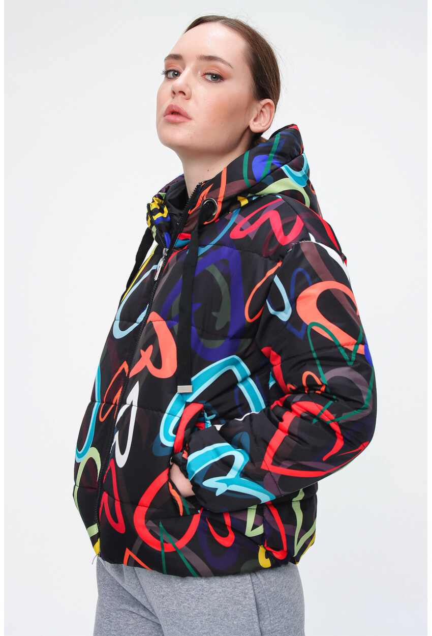 5125 Patterned Puffer Coat