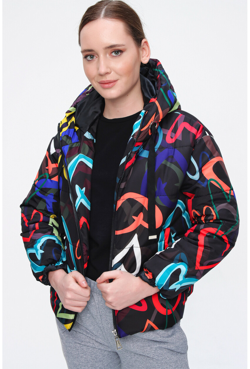 5125 Patterned Puffer Coat