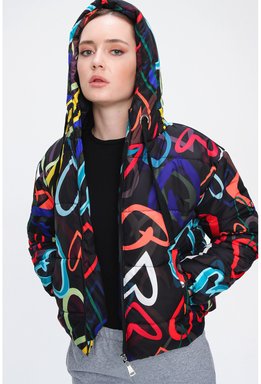 5125 Patterned Puffer Coat