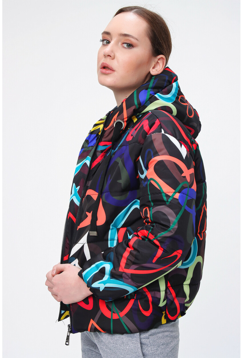 5125 Patterned Puffer Coat