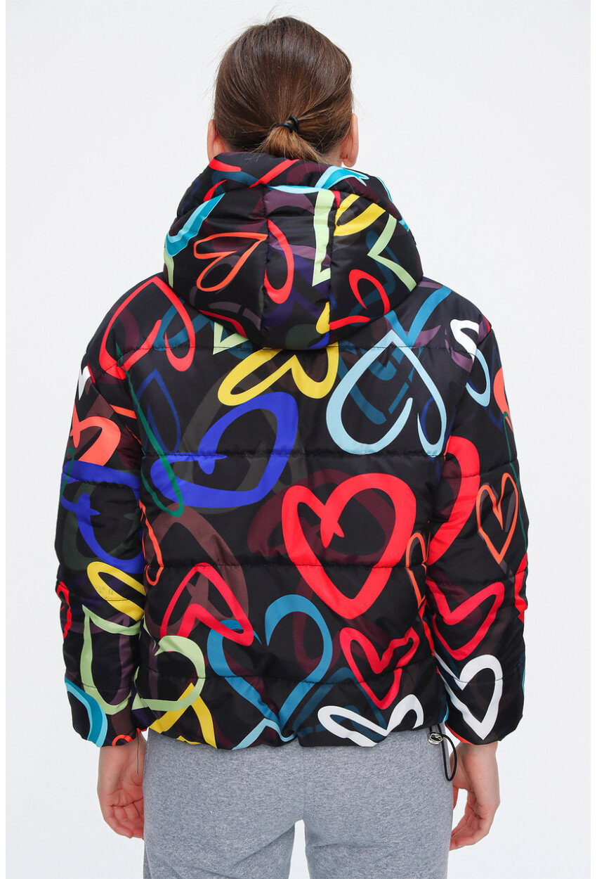 5125 Patterned Puffer Coat