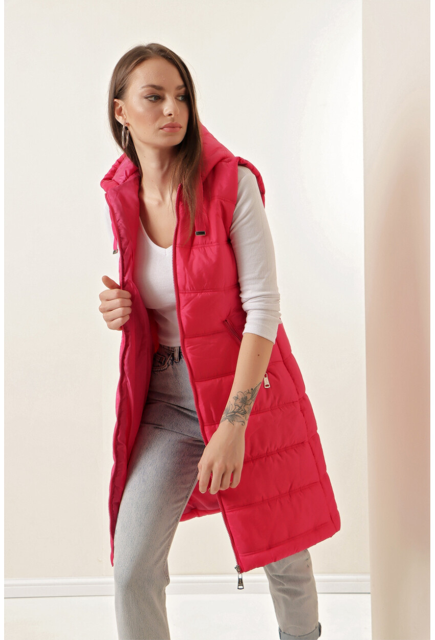 5140 Long Quilted Puffer Vest
