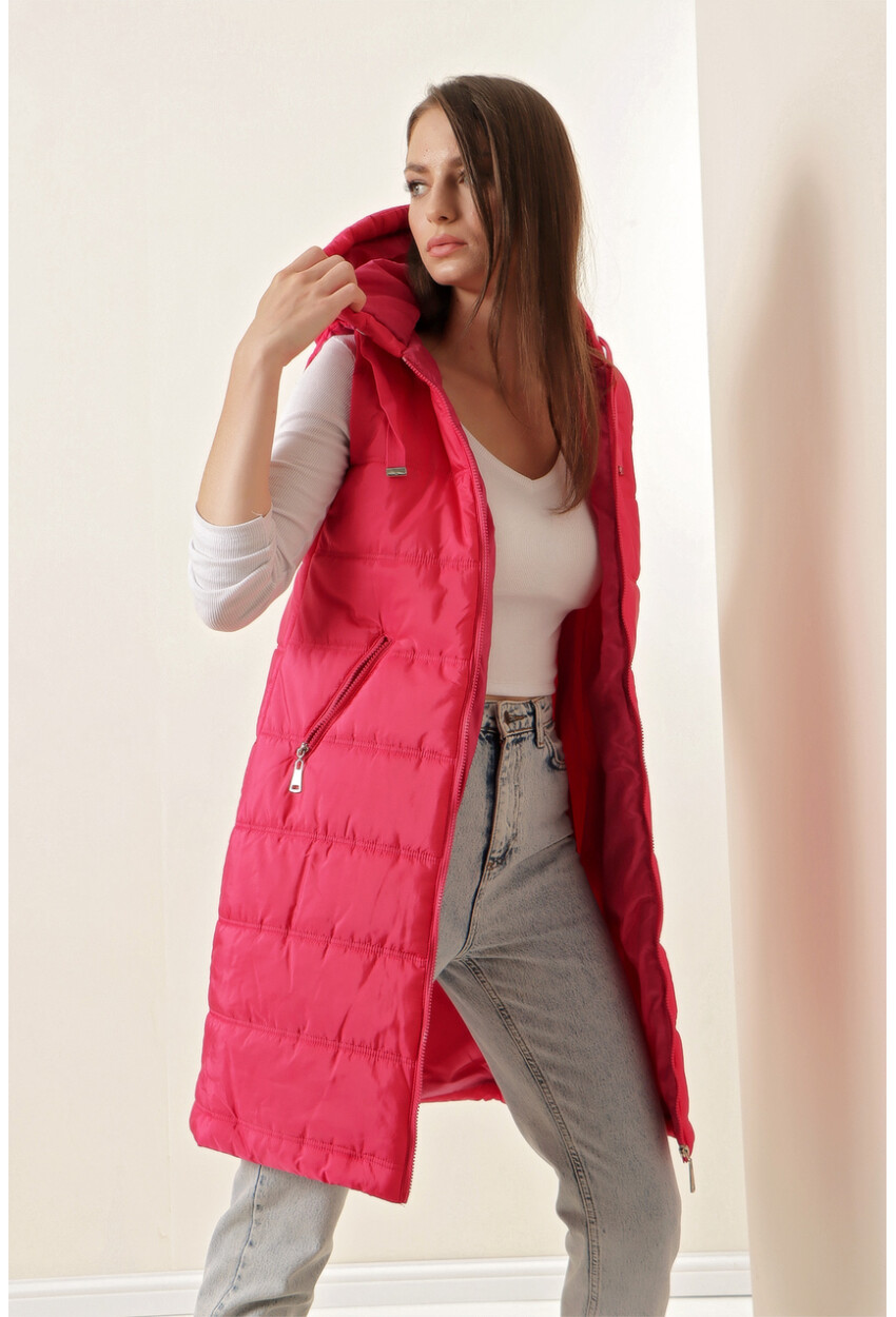 5140 Long Quilted Puffer Vest