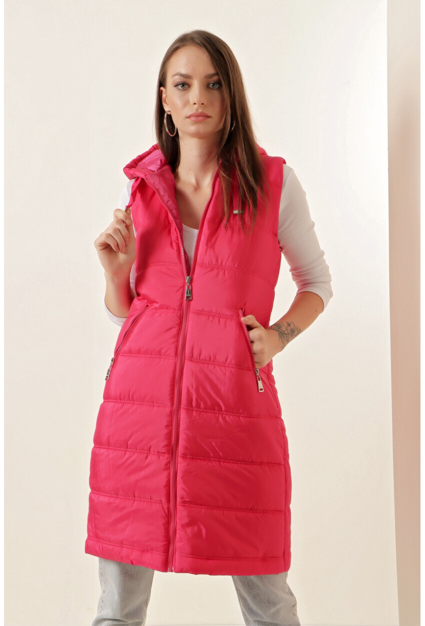 5140 Long Quilted Puffer Vest