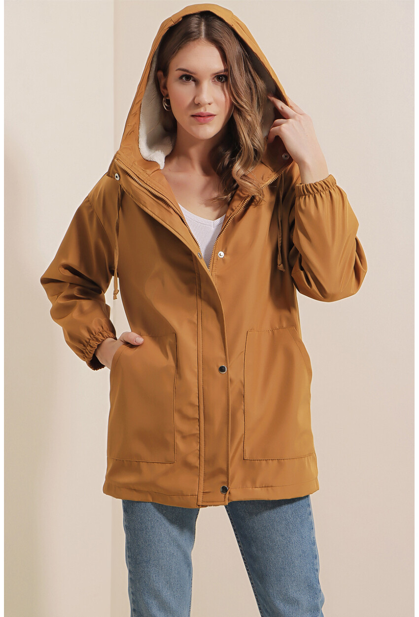 5159 Fur-Lined Boyfriend Coat