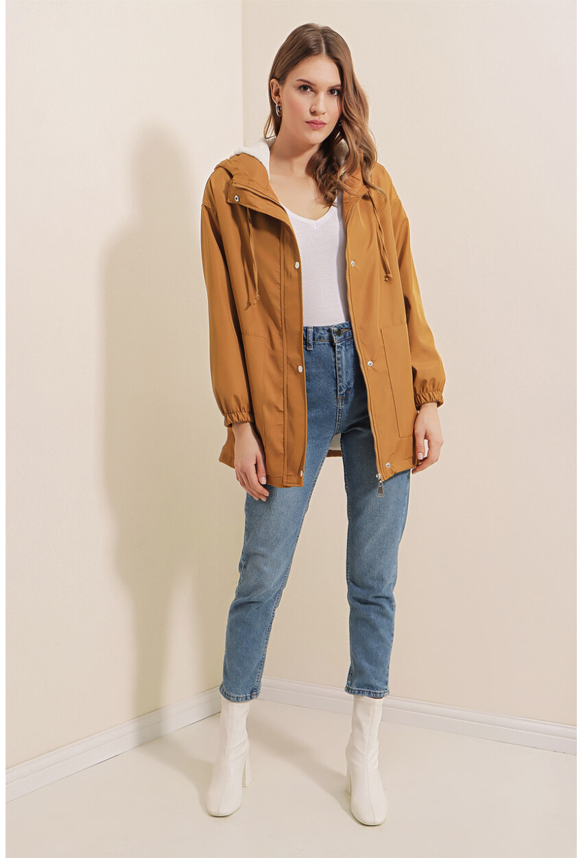 5159 Fur-Lined Boyfriend Coat