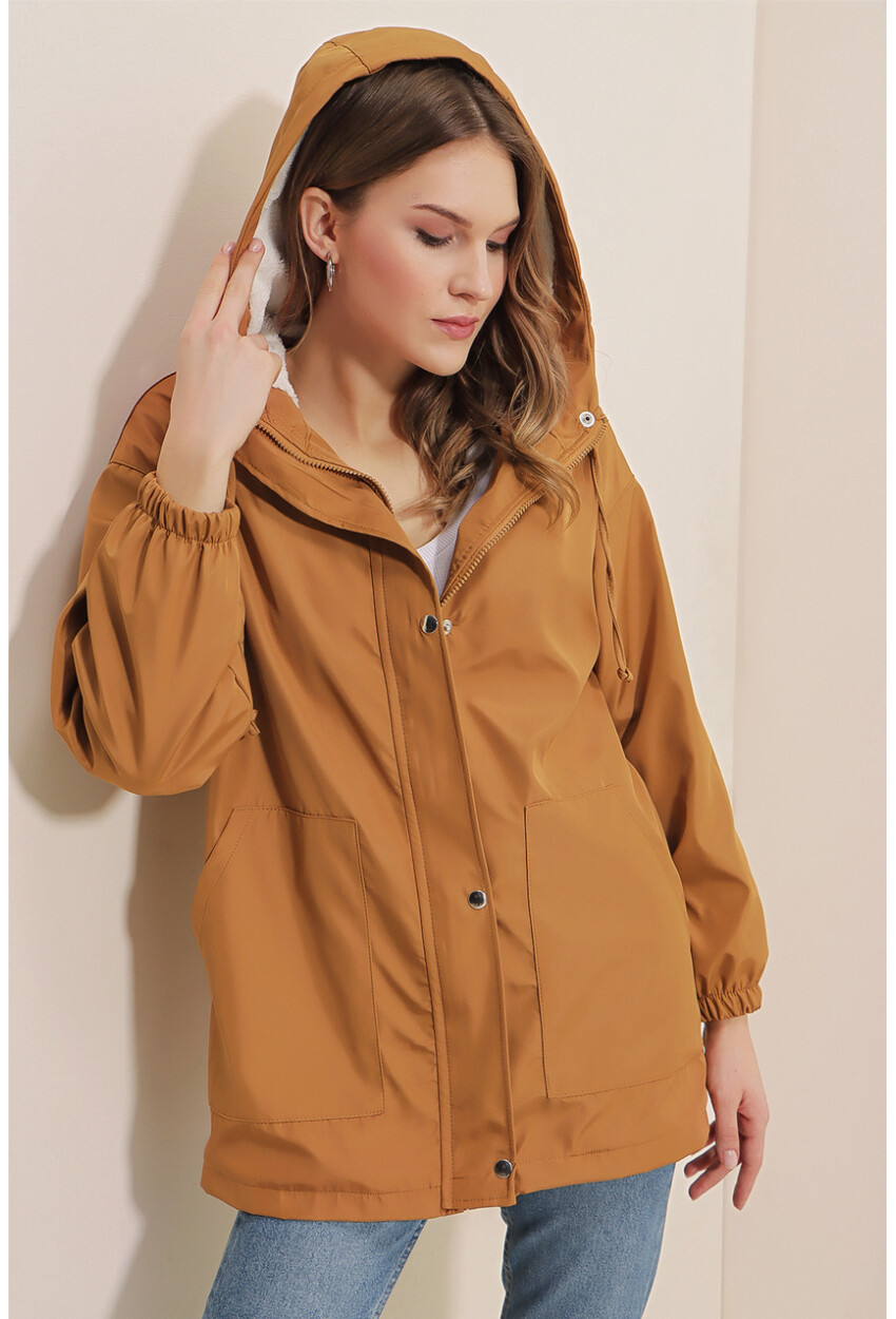 5159 Fur-Lined Boyfriend Coat