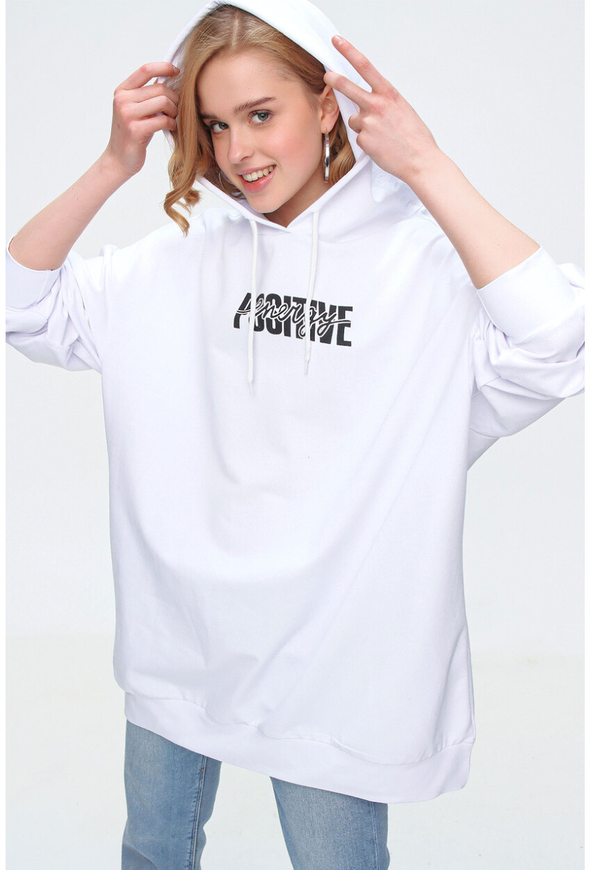 55315 Printed Oversized Sweatshirt Dress